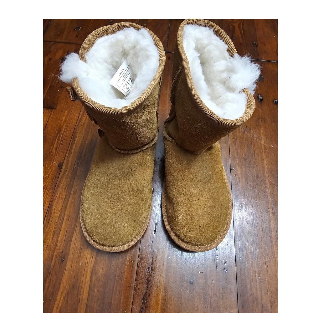 Koolaburra by UGG Victoria Kids Chestnut Suede Bow Winter Boots